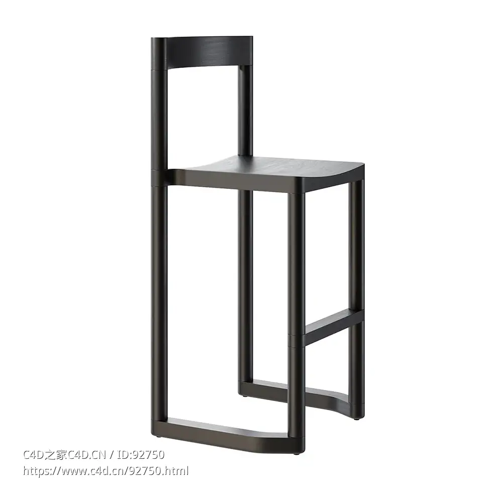 瑞登特品牌皮尔65厘米吧椅3D模型素材下载Pier Bar Stool 65 by Resident