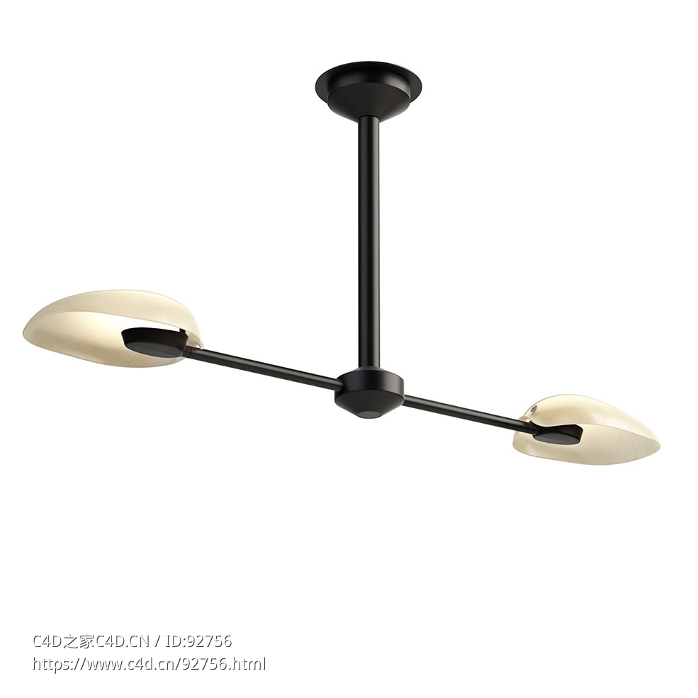 丰富灿烂品牌飞行员2吊灯3D模型素材下载Pilot 2 Chandelier by Rich Brilliant Willin