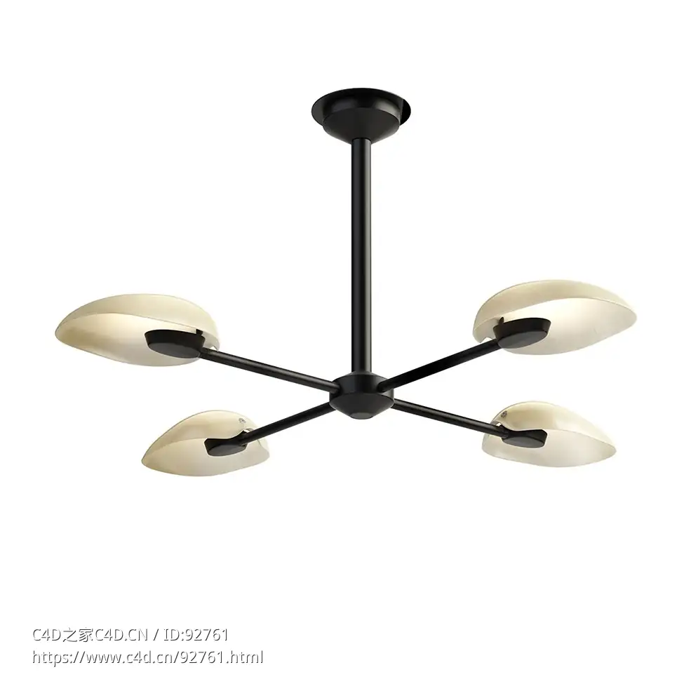丰富灿烂品牌飞行员4吊灯3D模型素材下载Pilot 4 Chandelier by Rich Brilliant Willin