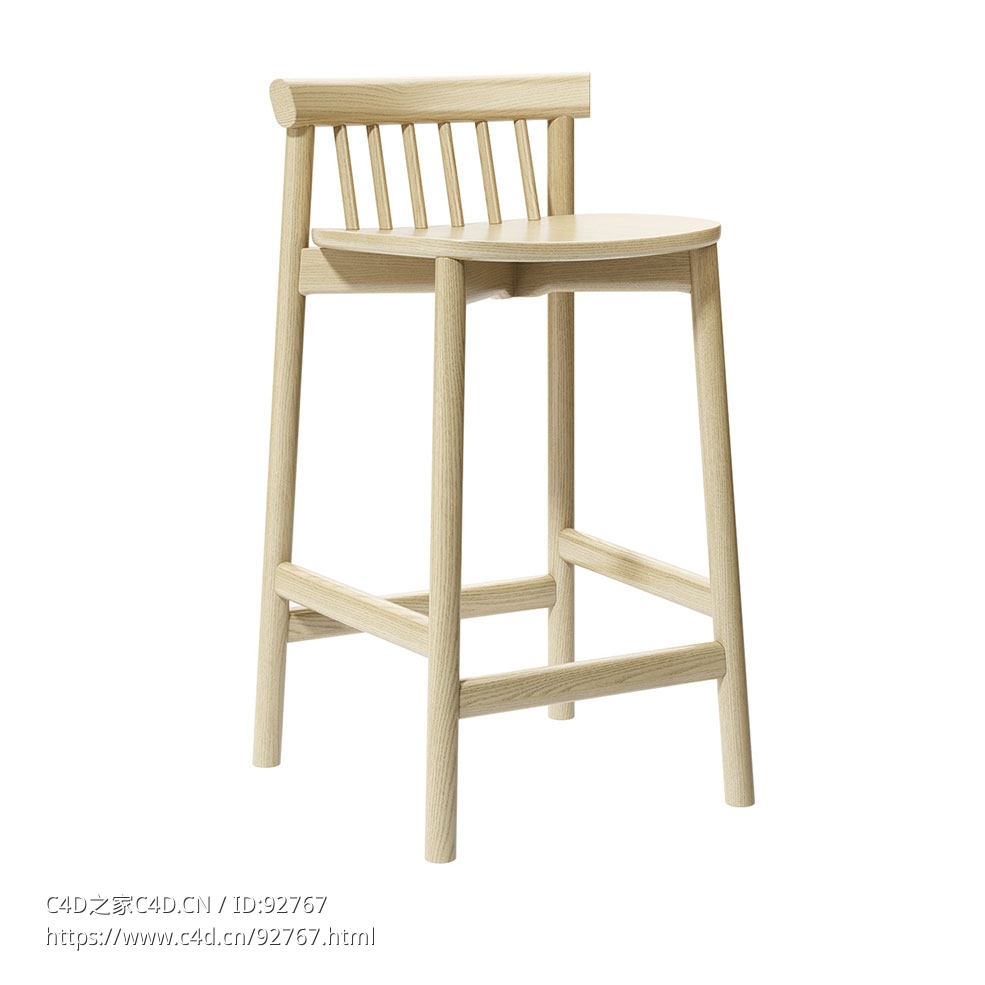 诺曼哥本哈根品牌品德65厘米吧椅3D模型素材下载Pind Barstool 65 by Normann Copenhag