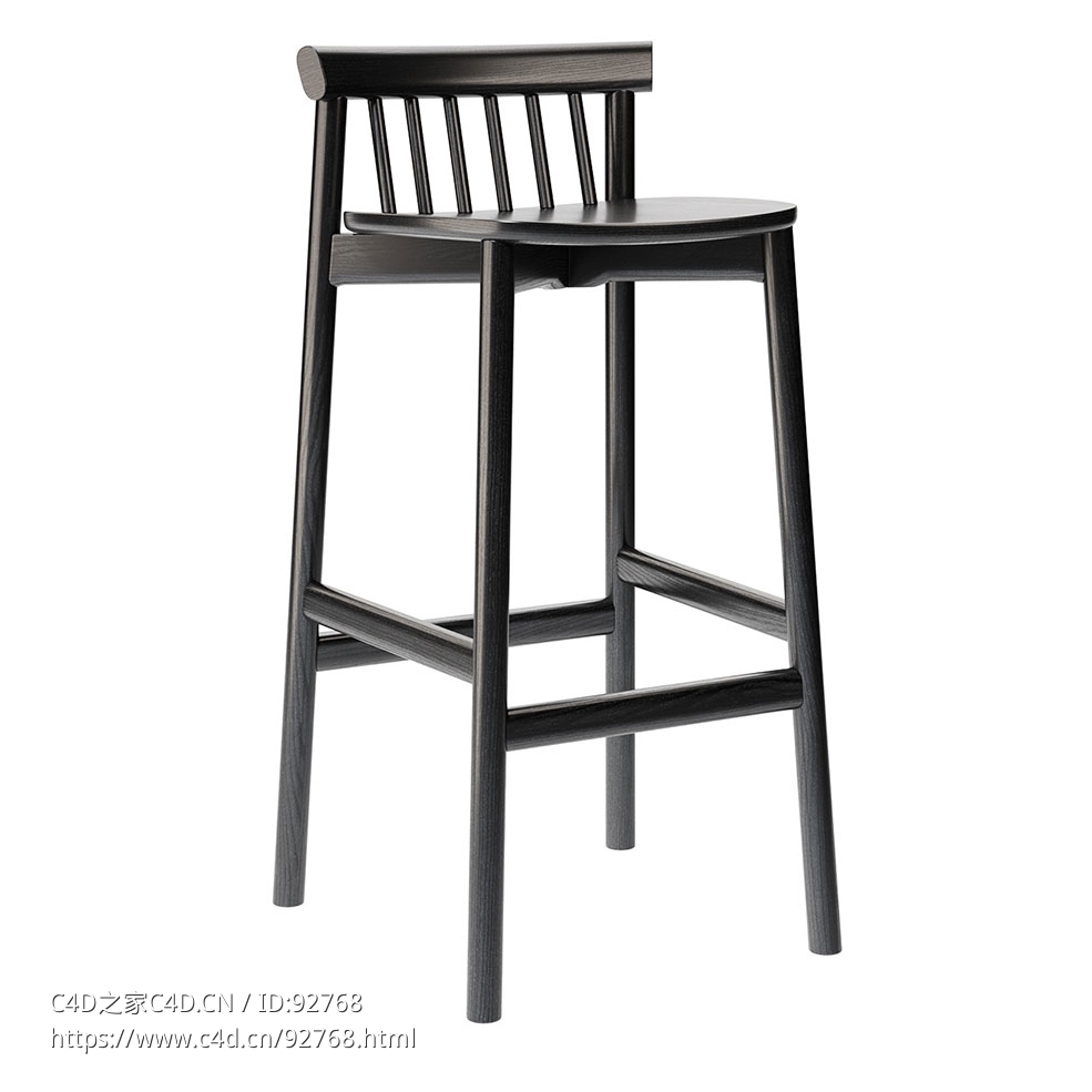 诺曼哥本哈根品牌品德75厘米吧椅3D模型素材下载Pind Barstool 75 by Normann Copenhag