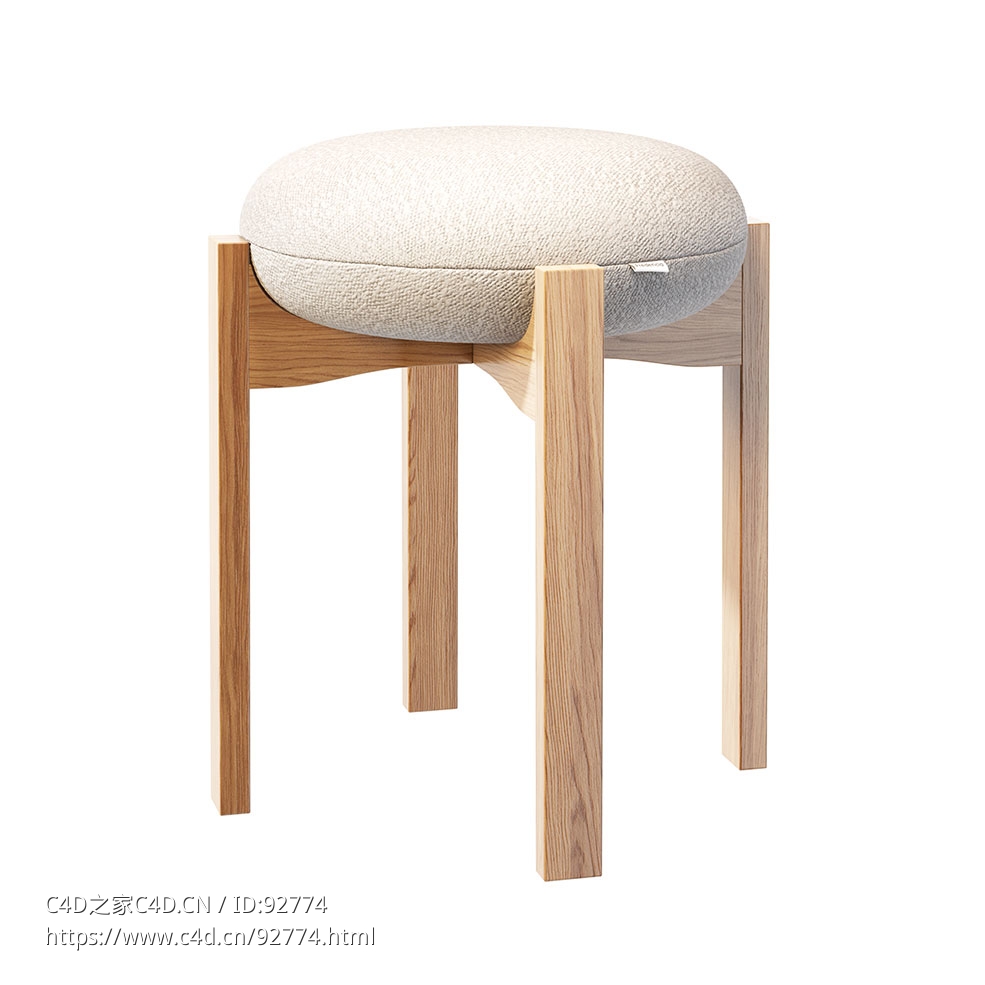 腓特烈家具品牌先锋凳子3D模型素材下载Pioneer Stool by Fredericia - C4D之家 - 2249.jpg