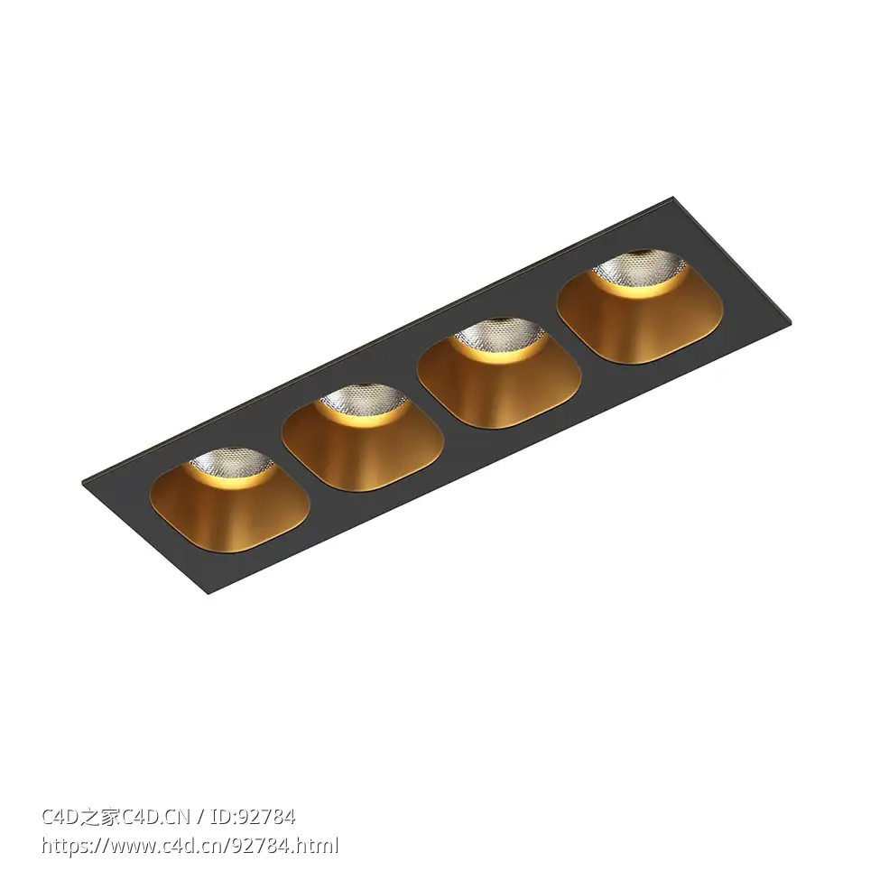 韦弗&杜克雷品牌皮罗4嵌入式天花射灯3D模型素材下载Pirro 4 Ceiling Recessed Spot Do