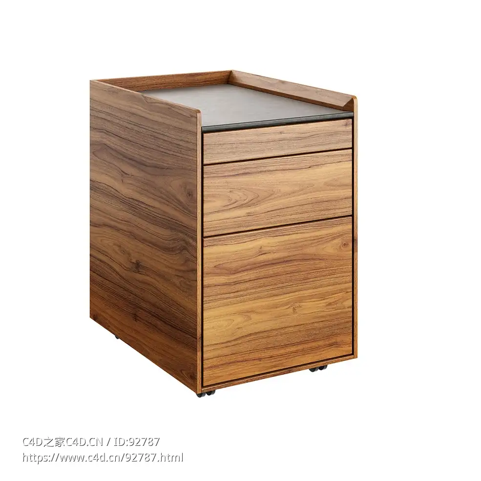 团队7品牌比萨办公抽屉柜3D模型素材下载Pisa Desk Pedestal Drawer Unit by Team 7