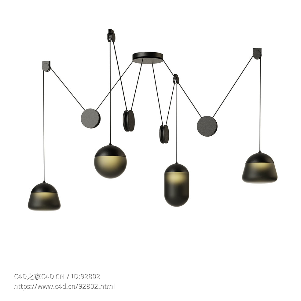 布罗基斯品牌行星吊灯PC12373D模型素材下载Planets Pendant Lamp PC1237 by Brokis