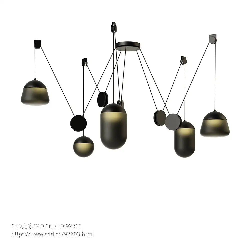 布罗基斯品牌行星吊灯PC12383D模型素材下载Planets Pendant Lamp PC1238 by Brokis