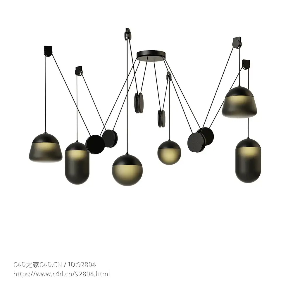 布罗基斯品牌行星吊灯PC12393D模型素材下载Planets Pendant Lamp PC1239 by Brokis