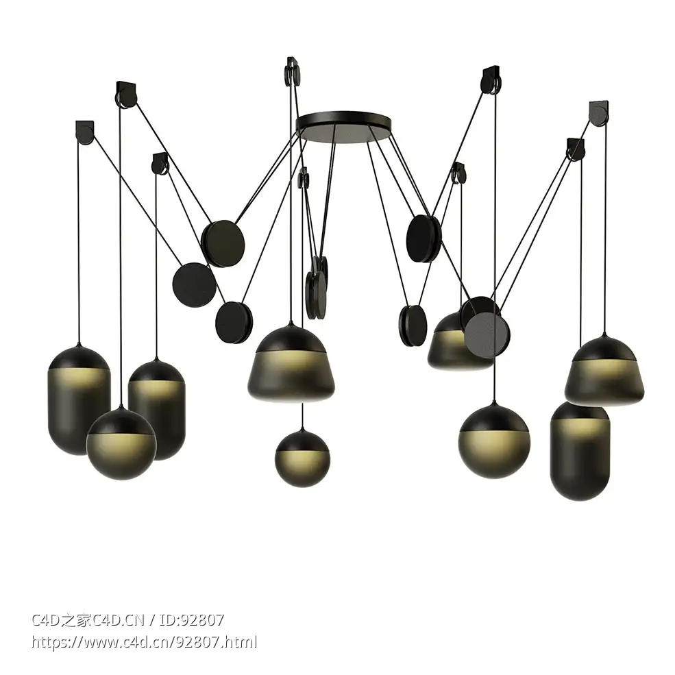 布罗基斯品牌行星吊灯PC12423D模型素材下载Planets Pendant Lamp PC1242 by Brokis