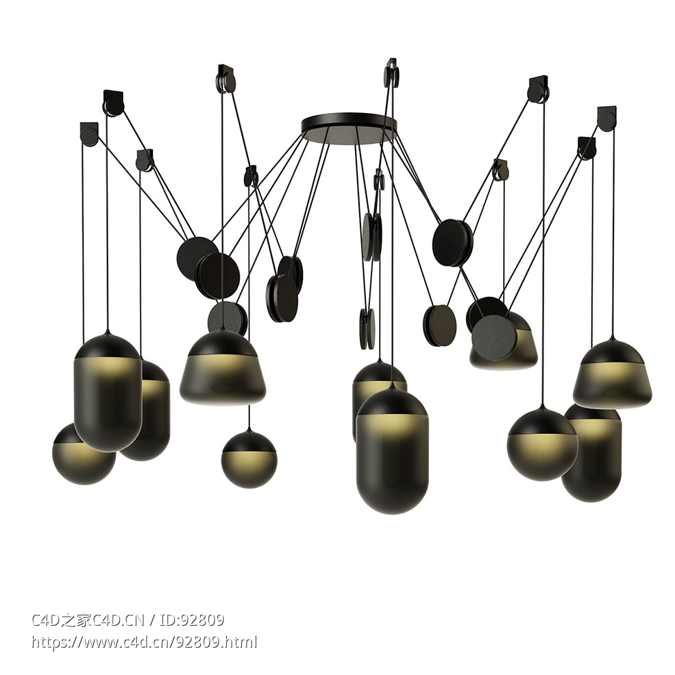 布罗基斯品牌行星吊灯PC12443D模型素材下载Planets Pendant Lamp PC1244 by Brokis