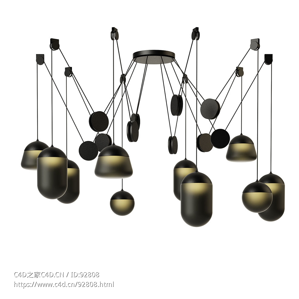 布罗基斯品牌行星吊灯PC12433D模型素材下载Planets Pendant Lamp PC1243 by Brokis