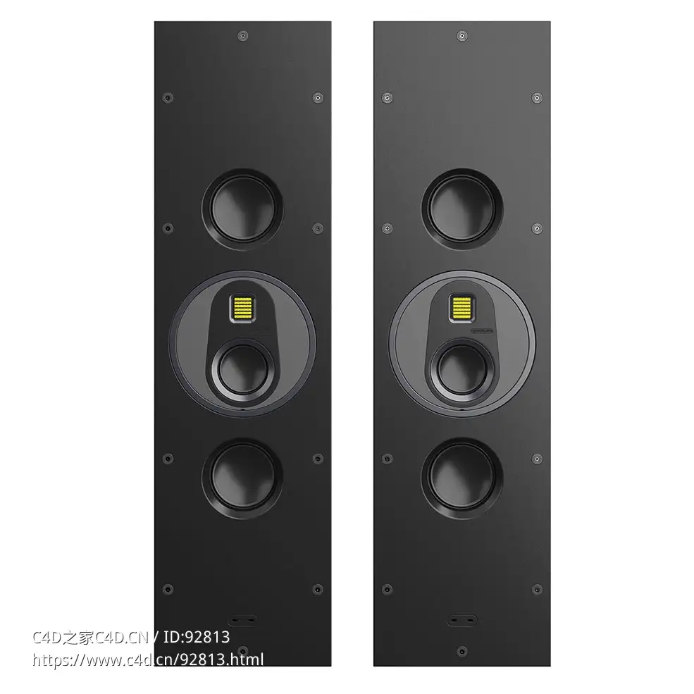 监听音响品牌铂金嵌入式墙内音箱3G3D模型素材下载Platinum In-Wall 3G Loudspeaker by