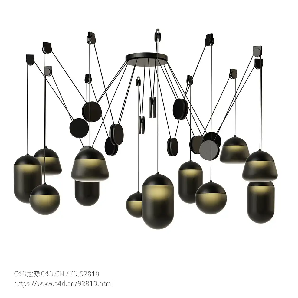 布罗基斯品牌行星吊灯PC12453D模型素材下载Planets Pendant Lamp PC1245 by Brokis