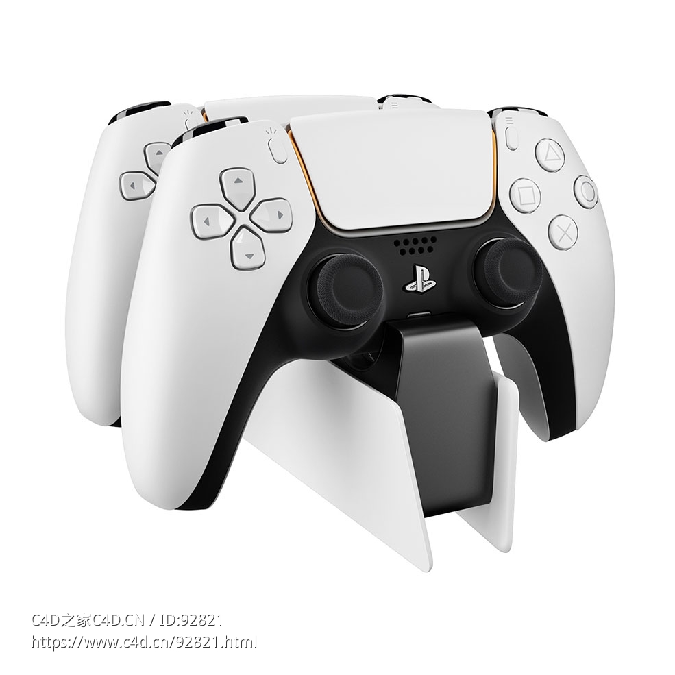 索尼品牌PlayStation 5手柄充电座3D模型素材下载PlayStation 5 DualSense Charging St