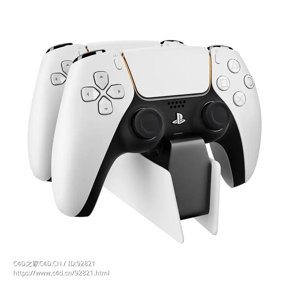 索尼品牌PlayStation 5手柄充电座3D模型素材下载PlayStation 5 DualSense Charging St