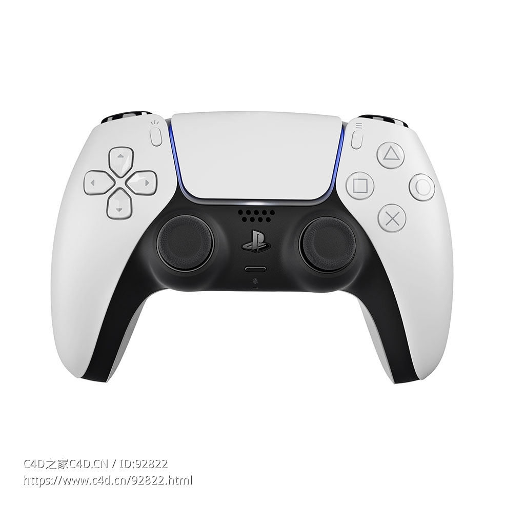 索尼品牌PlayStation 5无线手柄3D模型素材下载PlayStation 5 DualSense Controller by