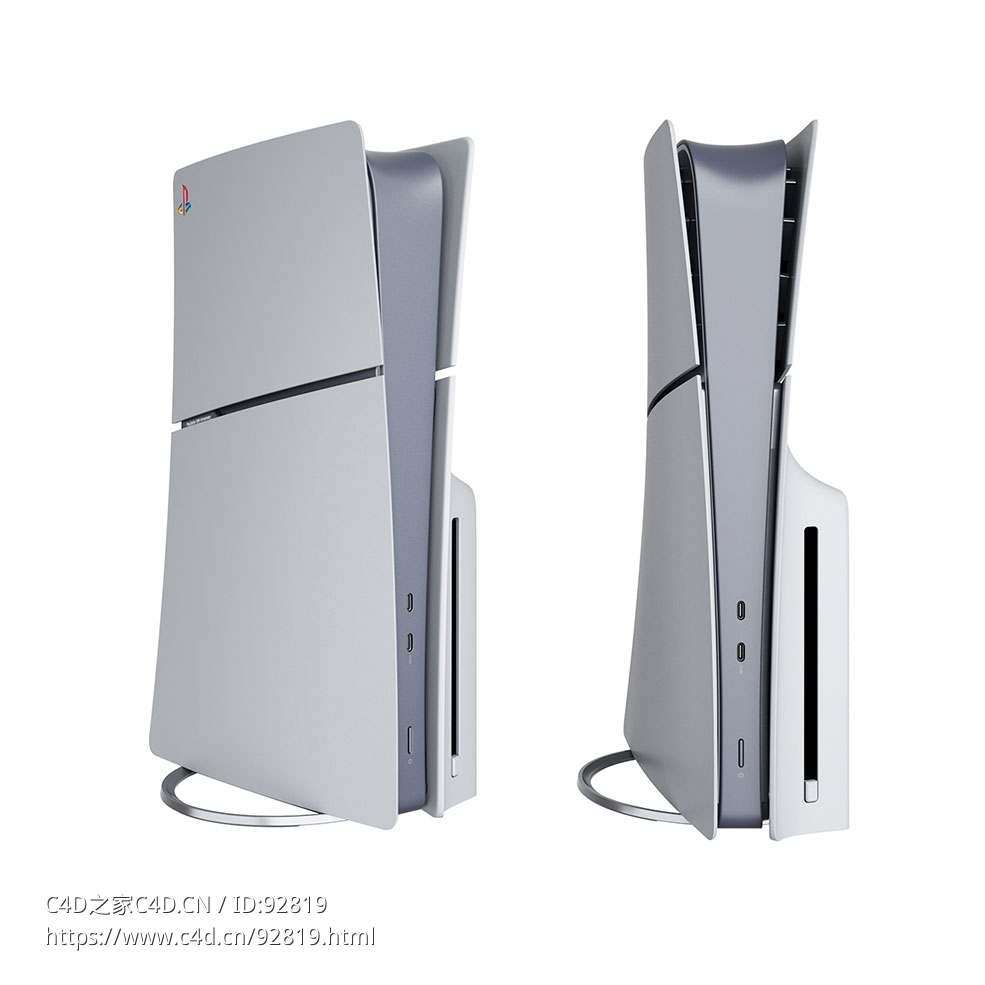 索尼品牌PlayStation 5光驱版30周年纪念版3D模型素材下载PlayStation 5 Console disk