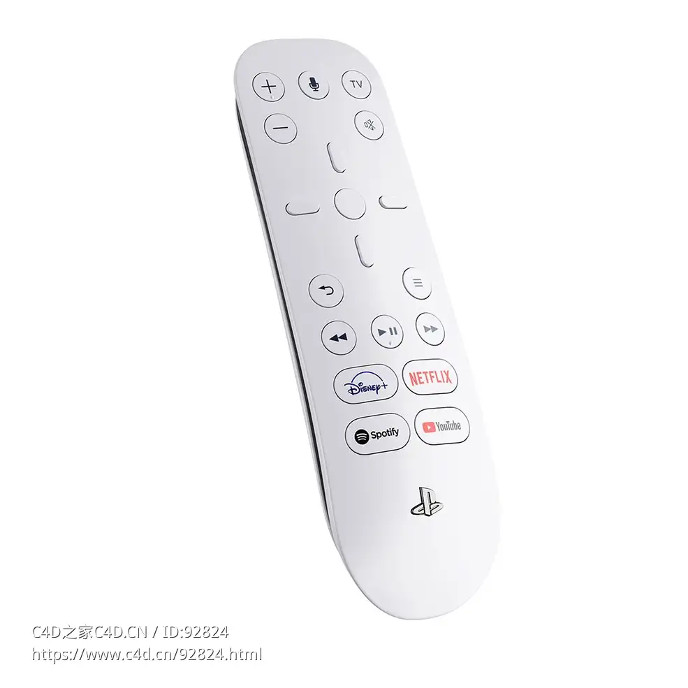 索尼品牌PlayStation 5媒体遥控器3D模型素材下载PlayStation 5 Media Remote by Sony