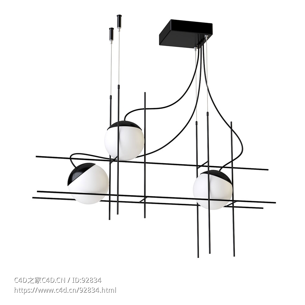 画框式LED吊灯 (Vistosi品牌装饰吊灯)3D模型素材下载Plot Frame SP LED Pendant Lamp