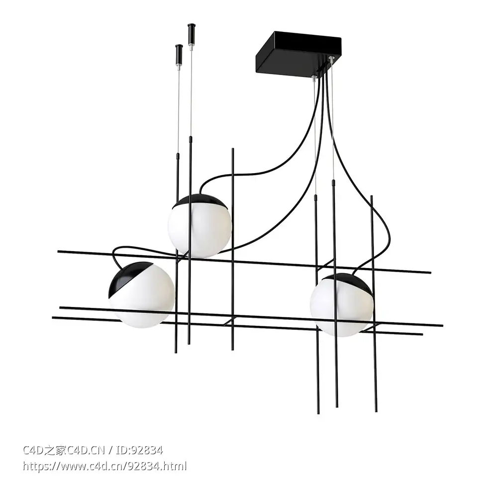 画框式LED吊灯 (Vistosi品牌装饰吊灯)3D模型素材下载Plot Frame SP LED Pendant Lamp