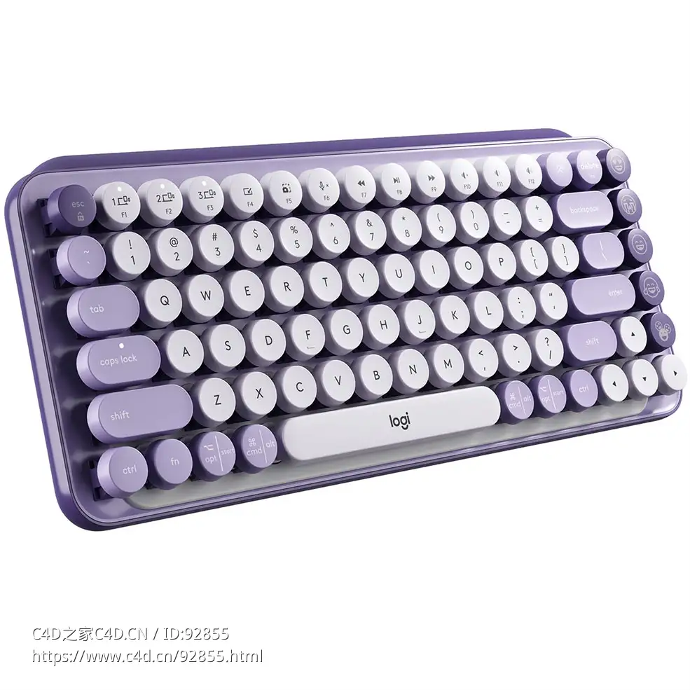 宇宙版无线键盘 (罗技Pop Keys系列键盘)3D模型素材下载Pop Keys Wireless Keyboard Co