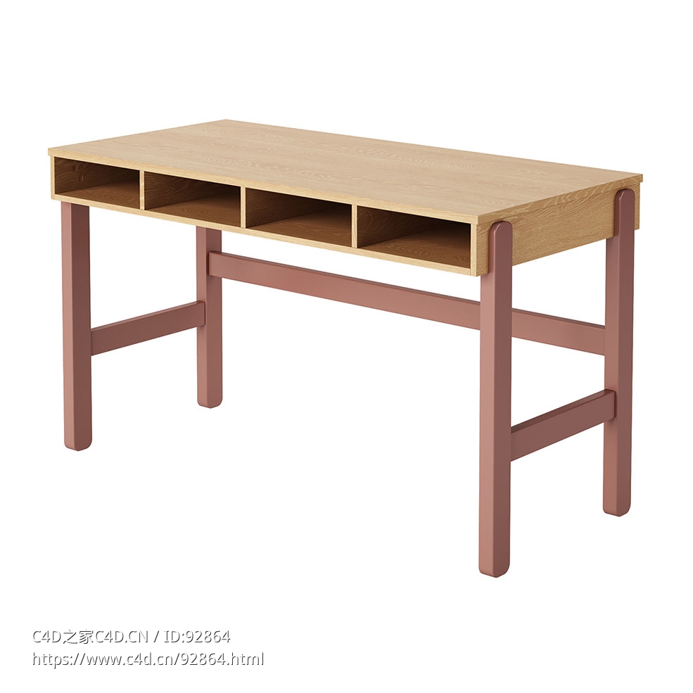 冰棒书桌 (Flexa儿童家具)3D模型素材下载Popsicle Desk by Flexa