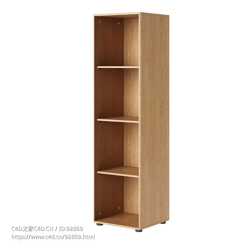 冰棒窄高书架 (Flexa儿童家具)3D模型素材下载Popsicle Narrow High Bookcase by Flexa