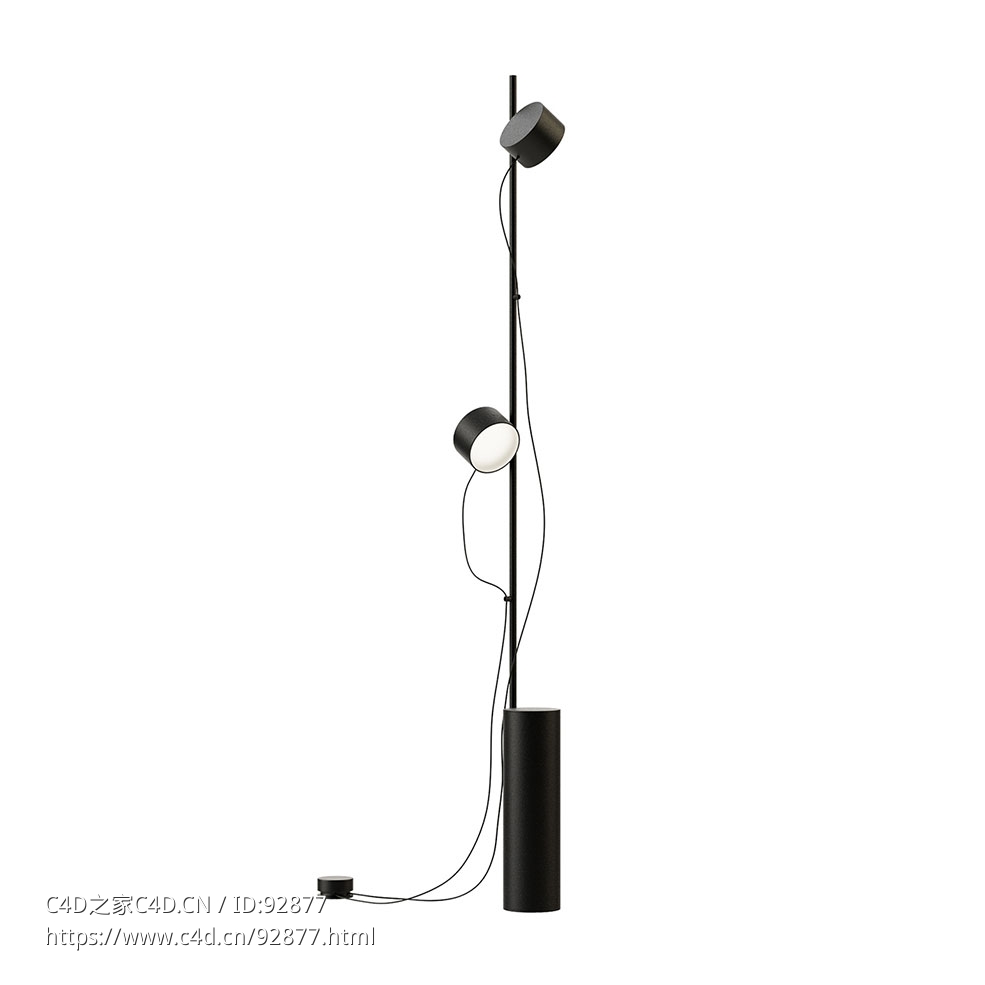柱型落地灯 (Muuto现代照明)3D模型素材下载Post Floor Lamp by Muuto