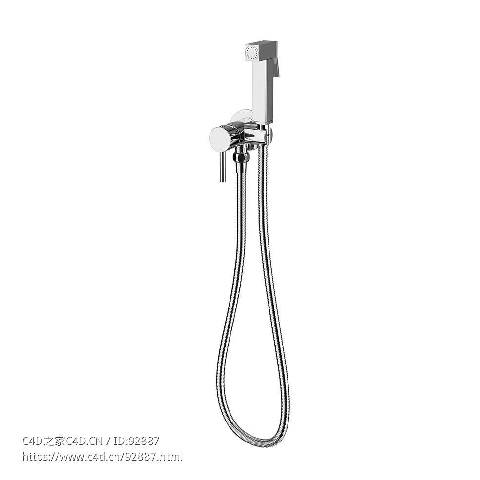 直线方形淋浴龙头 (Porcelanosa卫浴)3D模型素材下载Project Line Square Mixer for Sa