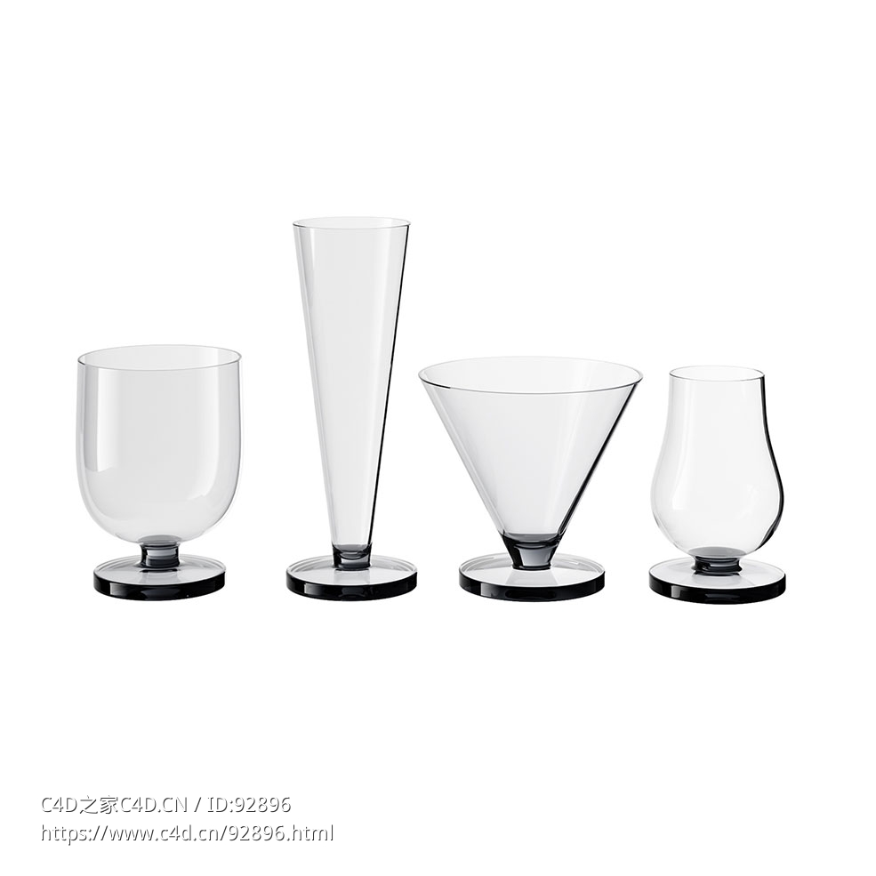 冰球系列玻璃杯 (Tom Dixon玻璃器皿)3D模型素材下载Puck Glasses by Tom Dixon