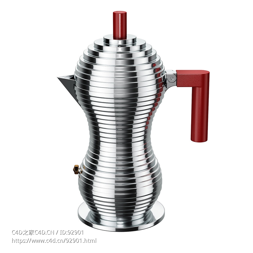标准意式浓缩咖啡机 (Alessi咖啡机)3D模型素材下载Pulcina Espresso Coffee Maker by