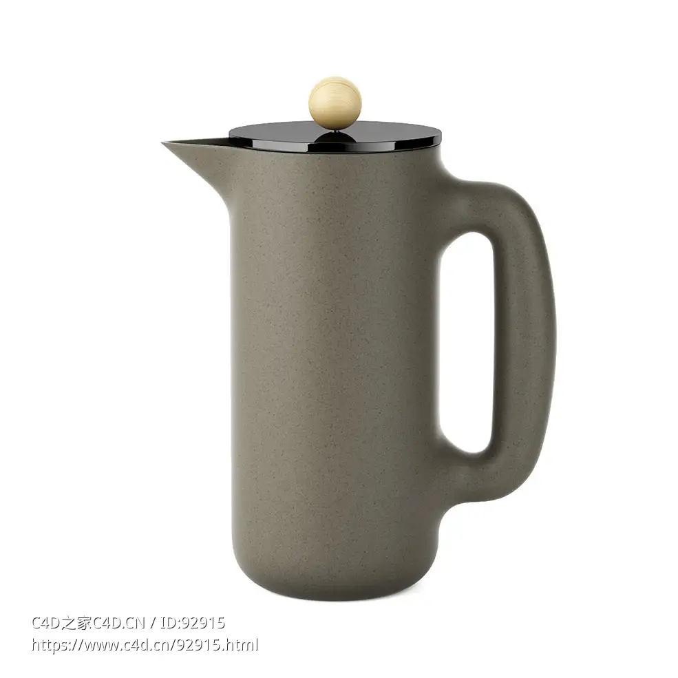 按压式咖啡机 (Muuto咖啡器具)3D模型素材下载Push Coffee Maker by Muuto