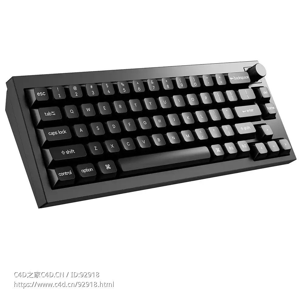 Q2 Pro黑色无线键盘 (Keychron机械键盘)3D模型素材下载Q2 Pro Wireless Black Keyboar