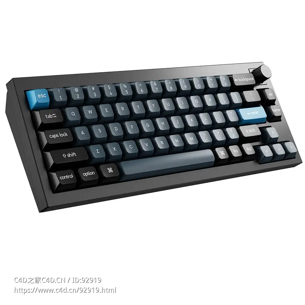 Q2 Pro碳纤维无线键盘 (Keychron机械键盘)3D模型素材下载Q2 Pro Wireless Carbon Keyb