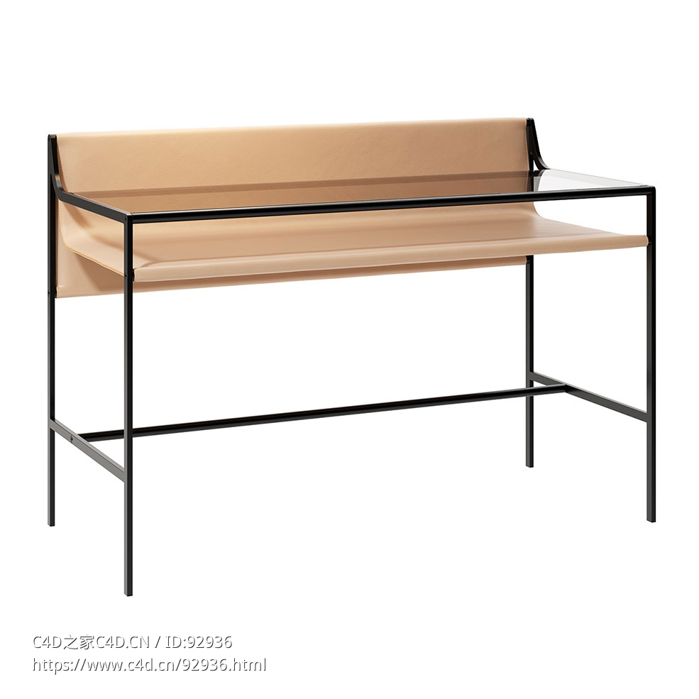B&B Italia品牌简约写字台3D模型素材下载Quiet Lines Writing Desk by B&B Italia