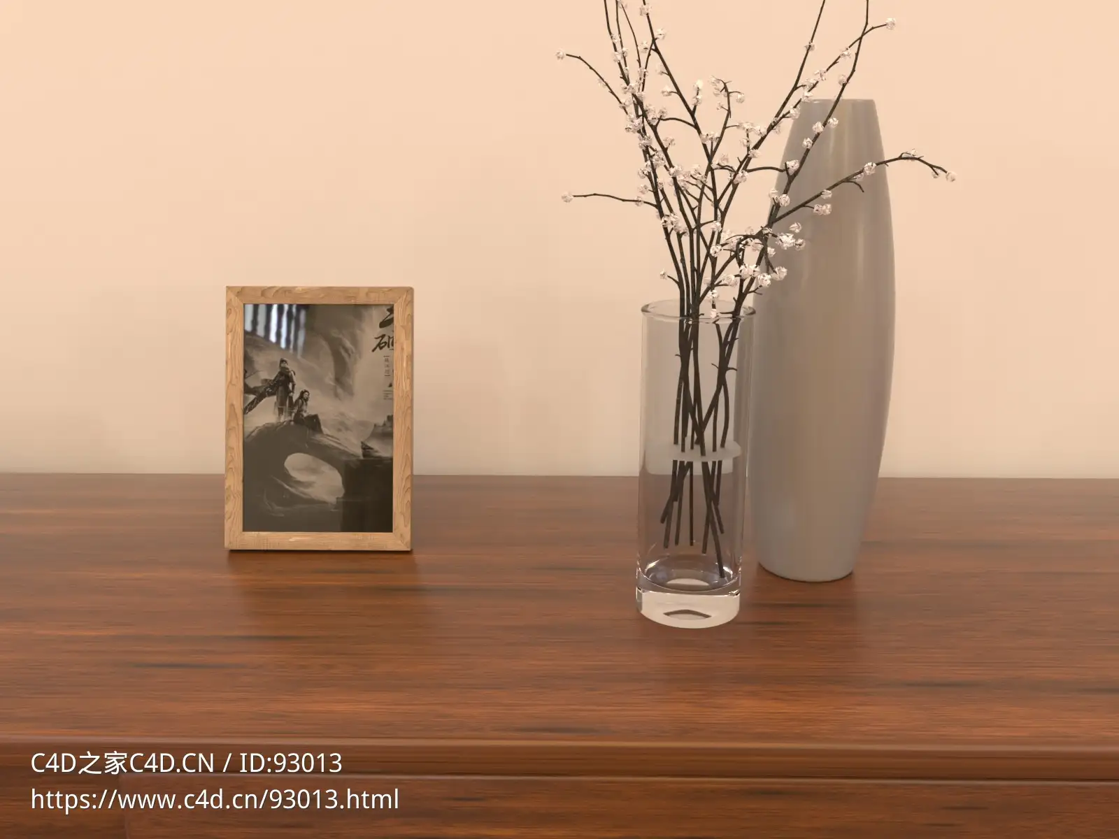【OC渲染】室内场景 电视柜 摆件装饰 - C4D之家 - 电视柜2.jpg