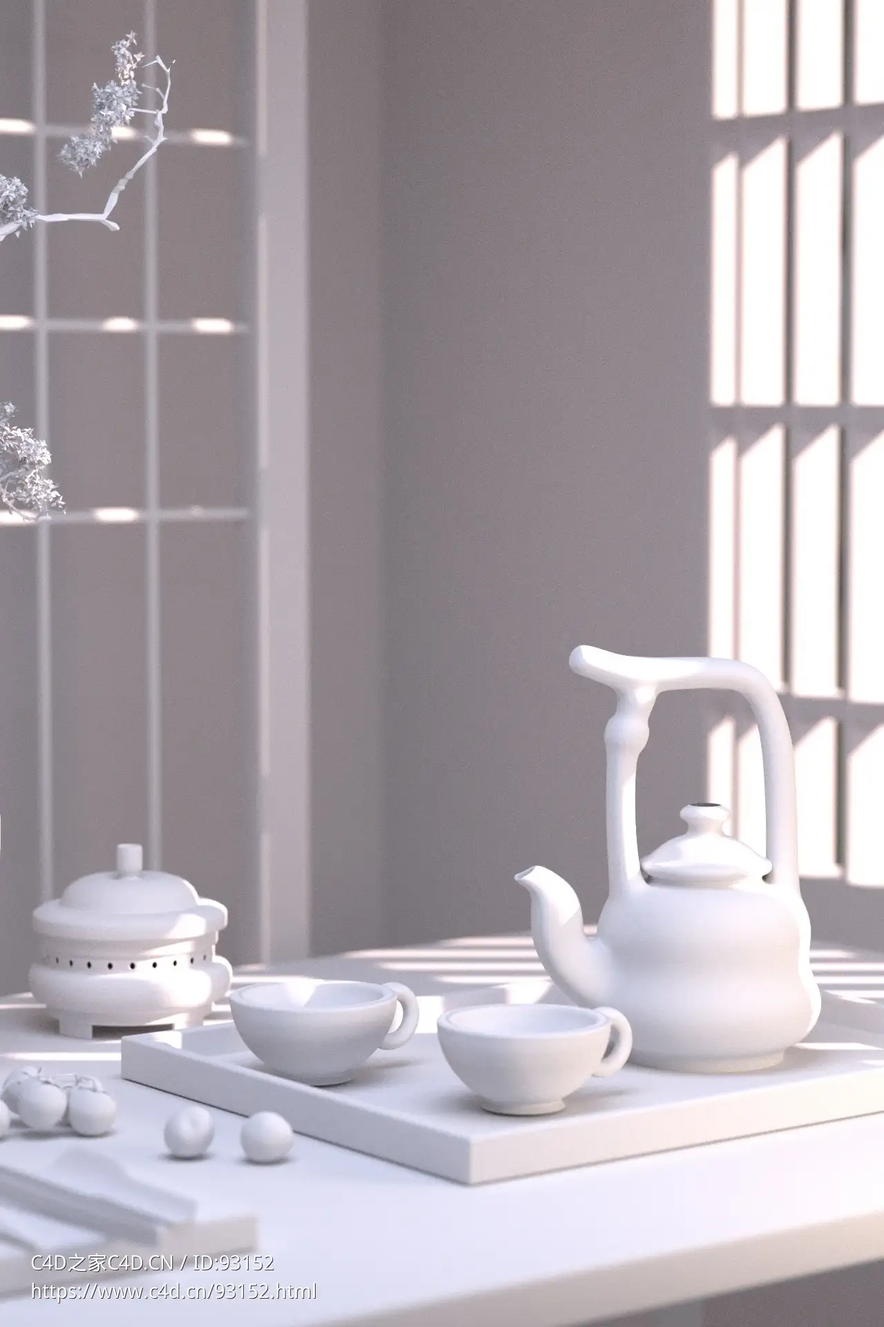 【OC】中国风通用新中式紫砂壶光影展示场景 - C4D之家 - 紫砂_中国风新中式 白模.jpg