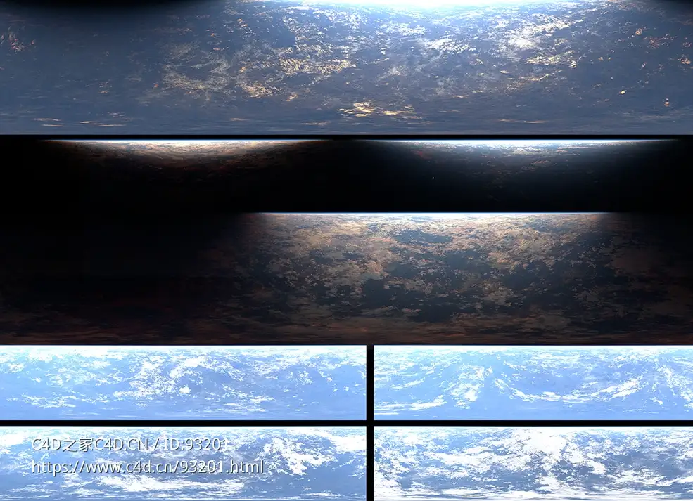 8幅星空宇宙环境16K高清HDRI贴图合集免费下载—高动态范围太空星球全景环境素材资源Space and Planet HDRI