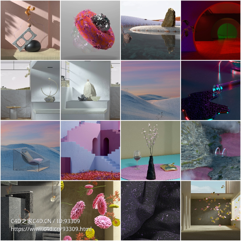 C4D景物3D场景渲染教程 Domestika – Still-Life Composition in 3D