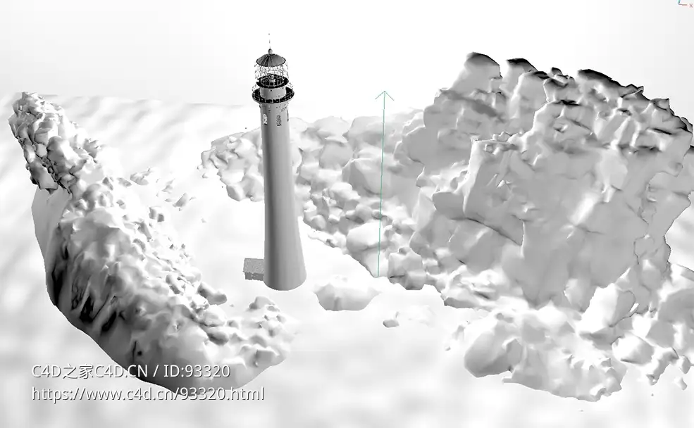 海边灯塔c4d octane动画工程文件