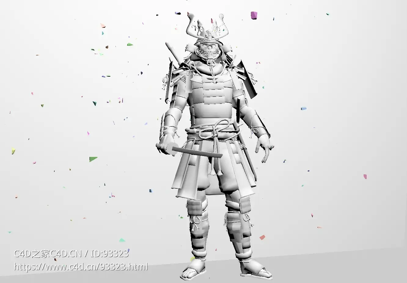 骷髅头战士C4D OCTANE绑定动画工程模型