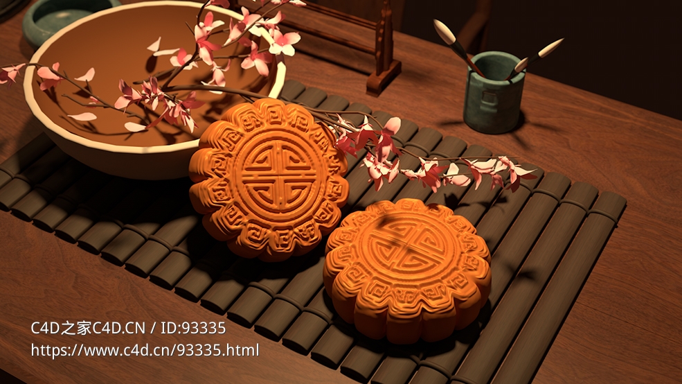 中秋节月饼C4D模型