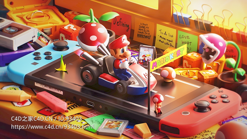 马里奥手游海报C4D OC工程