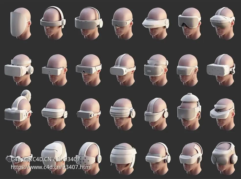 超现实未来科幻风VR虚拟现实头戴眼镜3D模型资源全套免费下载-多风格高精度素材合集VR Glasses and HeadSet - Base Mesh vol.11 - C4D之家 - O1CN01Vv3ls31IdZqTB3veM_!!2209295490916.jpg