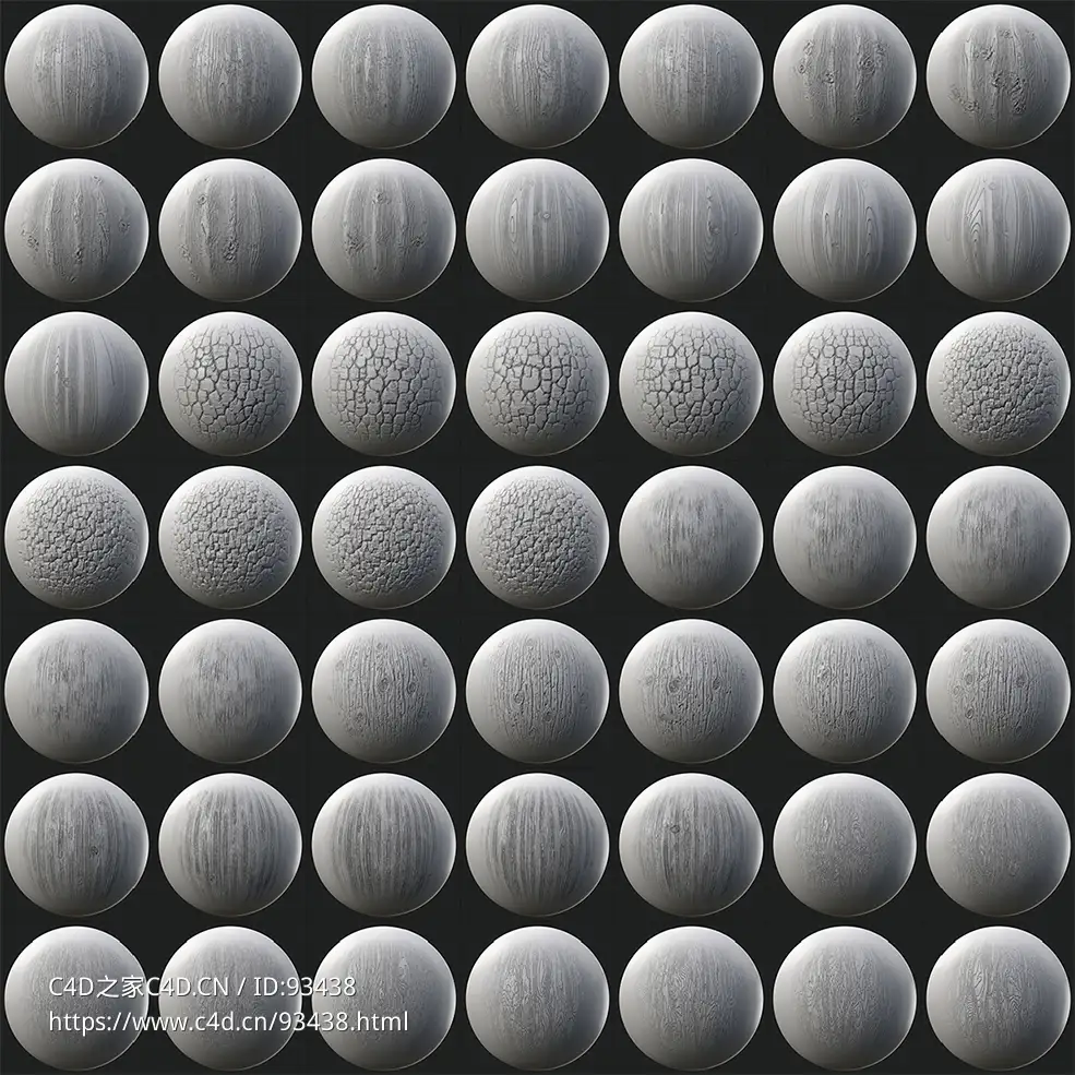 150组木纹风格ZBrush笔刷和4K无缝贴图素材，比如木质纹理、污渍、节疤、扫描纹理等风格150 WOOD BRUSHES + 4K SEAMLESS ALPHAS - VOL 01
