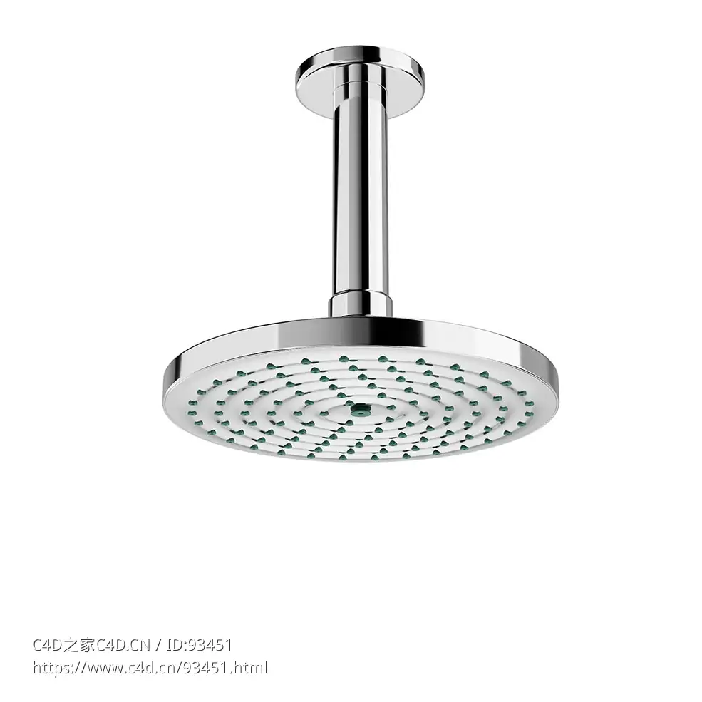 汉斯格雅S180系列顶装花洒3D模型素材下载Raindance S 180 Ovearhead Ceiling Shower b
