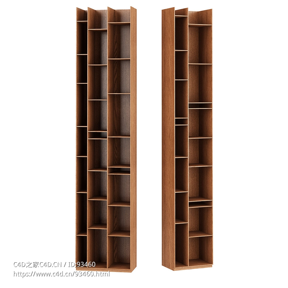 MDF Italia品牌木质随机式书架3D模型素材下载Random Wood Bookcase by MDF Italia