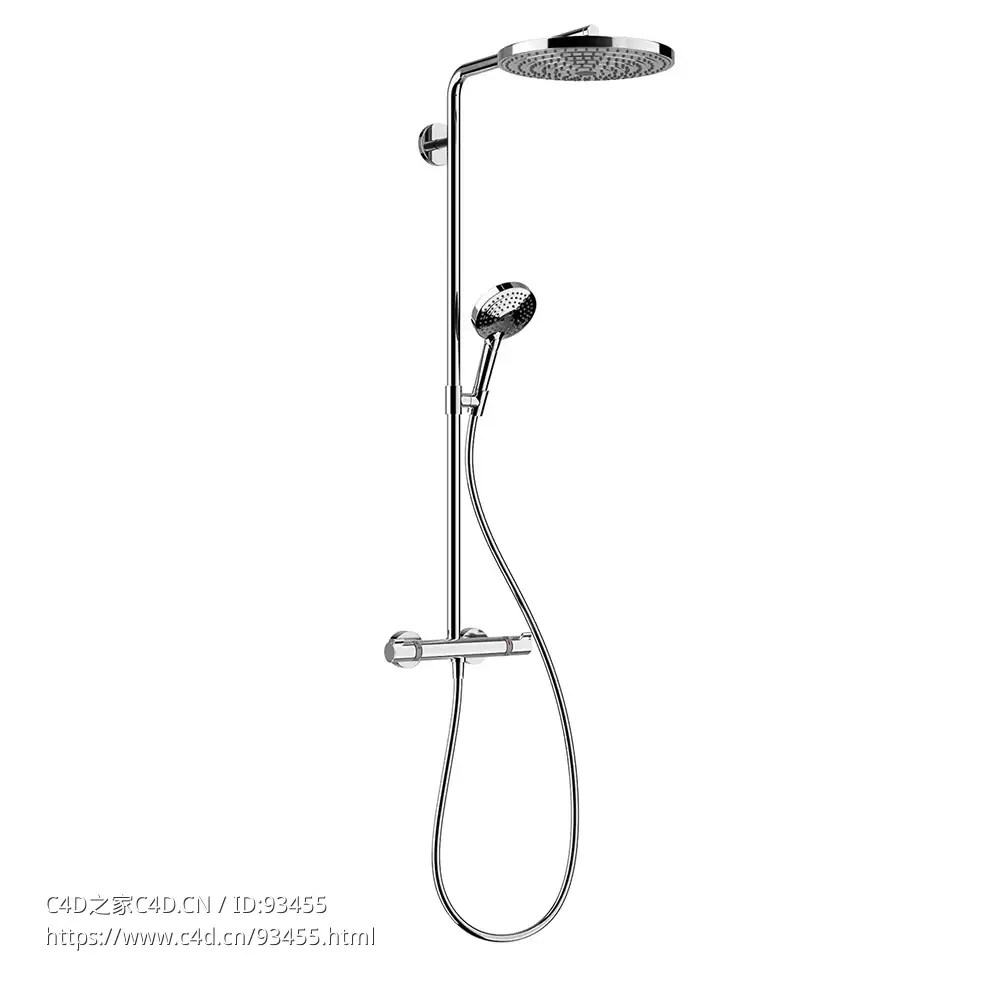 汉斯格雅Select S300系列恒温花洒3D模型素材下载Raindance Select S Shower 300 Therm