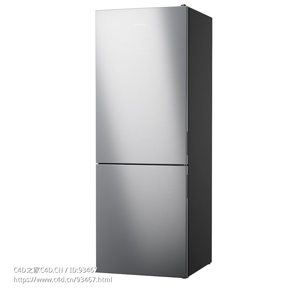 三星192厘米RB46系列冰箱冷冻柜3D模型素材下载RB46 Fridge Freezer 192 cm by Samsung