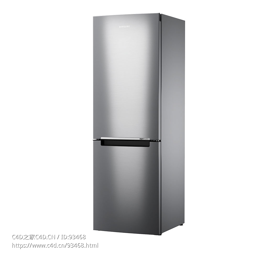三星185厘米RB3000系列冰箱冷冻柜3D模型素材下载RB3000 Fridge-Freezer 185 cm by Sam