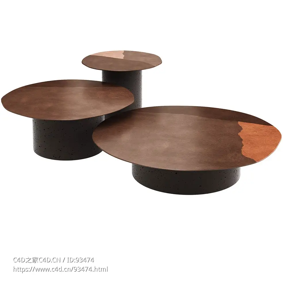 Gallotti&Radice品牌玻璃咖啡桌系列3D模型素材下载Re Verre Coffee Tables by Gallott